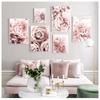 Цветочный плакат с принтом пиона и розы, настенное искусство, цветочное искусство, холст, картина, настенная картина, скандинавская настенная картина, декор для гостиной, безрамное