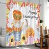 Fall Shower Curtain Thanksgiving Festival Home Decor for Bathroom Pumpkin Maple Leaf Autumn Harvest Season Bath Curtain Cloth