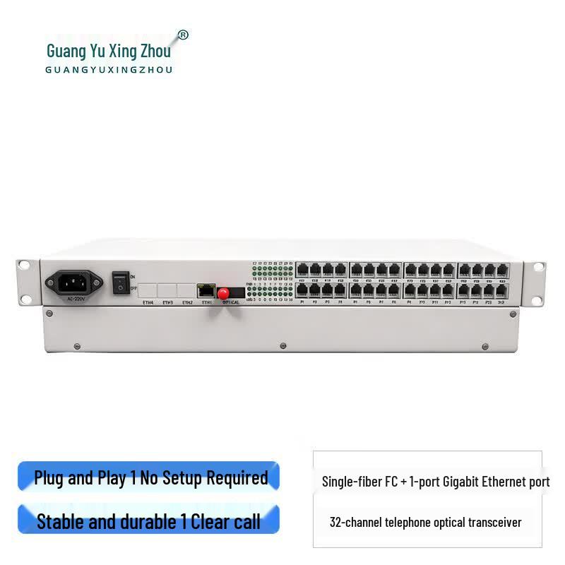 GY-32P1GE 32-Port Phone & Gigabit Ethernet Optical Transceiver
