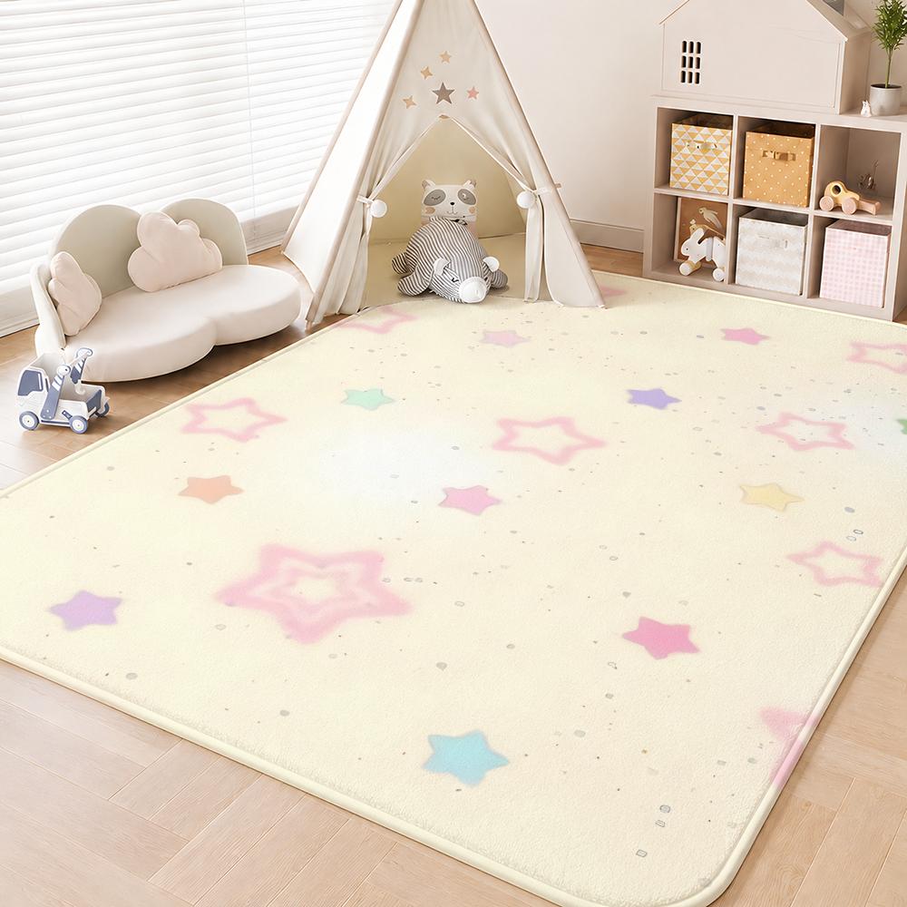 cut Star Floor Mat Floor Mat Soft Flannel Non-Slip Door Rug for Living Room