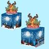 Christmas Blue Themed Reindeer Pattern Surprise Gift Paper Box Holiday Props