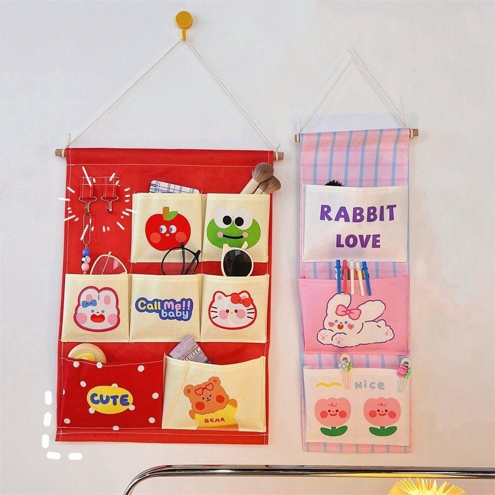 Милые настенные сумки для хранения вещей, настенные 3/7 карманов, симпатичная настенная сумка-органайзер, кавайная мультяшная подвесная сумка-дверь