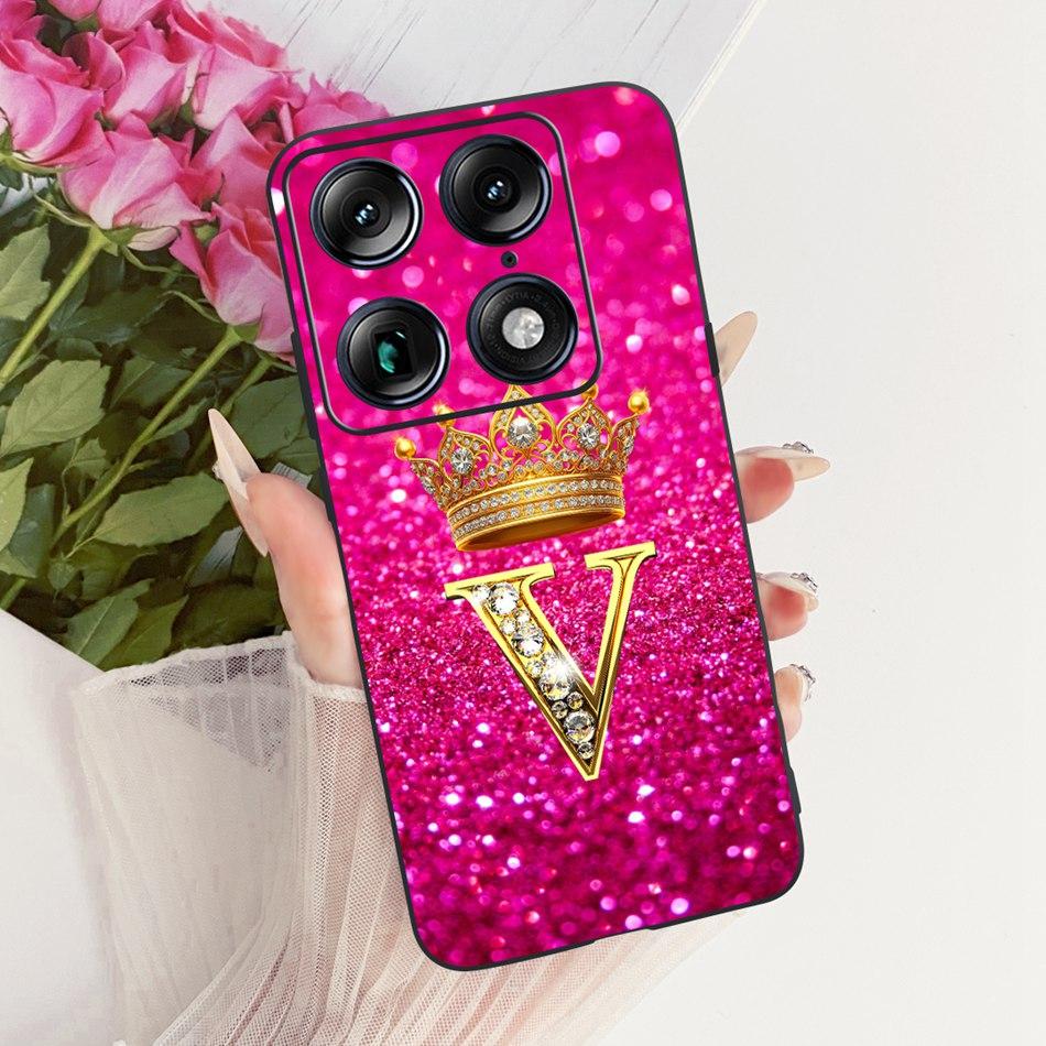 Чехол для телефона Motorola Signature 2026 с буквой Crown Для Motorola Signature XT2603-2 Черный Силиконовый Мягкие Чехлы Бамперы