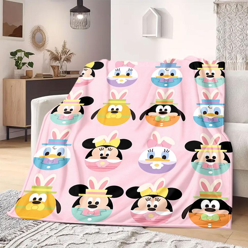 Mickey Cartoon Flannel Blanket for Bedrooms Sofas Beds Chairs Travel Picnics Print Home Decor Great Gift Various Sizes