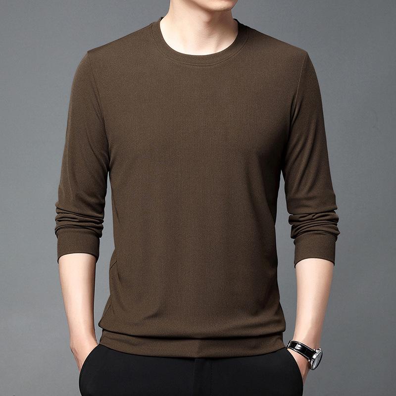 Мужская толстовка, новинка весны, тонкая мужская футболка с круглым вырезом и длинными рукавами для молодежи и среднего возраста, повседневная свободная рубашка
