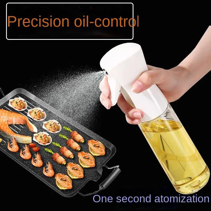 Black Kitchen Oil Bottle Cooking Oil Spray 200ml Pneumatic Spray Plastic Bottle Fitness Barbecue Spray Oil Dispenser