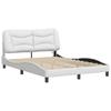 VidaXL Bed Frames with LED Lights, Upholstered Bed, Double Bed, Adult Bedroom Interior Bed, Modern, White 3213935