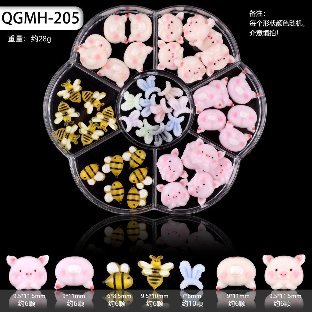 Nail Art Accessories Resin Simulation Biscuits Ice Cream Cute Cartoon Three-Dimensional Accessories Nail Mixed Bow