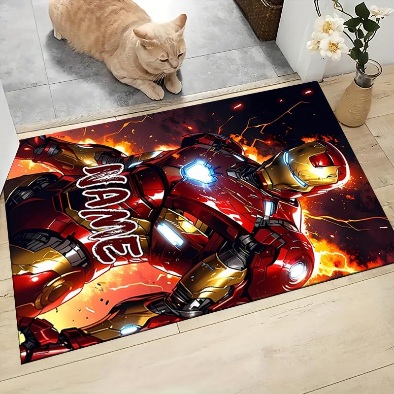 Custom Name Iron Man: Power Courage Carpet Rug Customizable Soft Washable Anti-Slip Home Living Room Sofa Mats Personalized Rug. 0909434