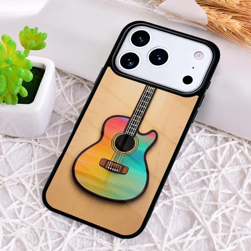 Чехол для телефона Музыкальная гитара для iPhone 17 Air 16 15 11 12 14 13 Pro Max Ударопрочный чехол