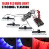 12V Red Blue Emergency Strobe Lights 4 LED Police Lamp With Wireless Remote Control Flash Grille Light for Cars Truck Van SUV