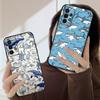 Мультяшная синяя акула для Samsung A03 Core A 04 05 06 12 14 15 16 22 23 Galaxy A25 26 4G 34 35 52 53 56 71 73 90 5G мягкий чехол для телефона