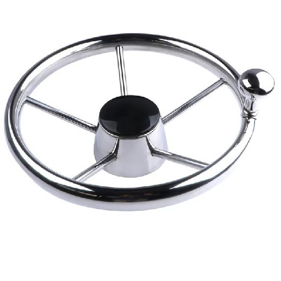 Boat Accessories Steering Wheel With knob Stainless Steel 5 Spoke 25 Degree 11'' For Marine Yacht