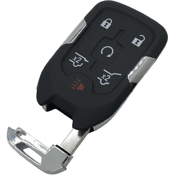 Запасной чехол для ключа-брелока подходит для Chevy Suburban Tahoe 2015 2016 2017 2018   GMC Yukon Бесключевой доступ Умный пульт дистанционного управления Корпус ключа-брелока (черный)