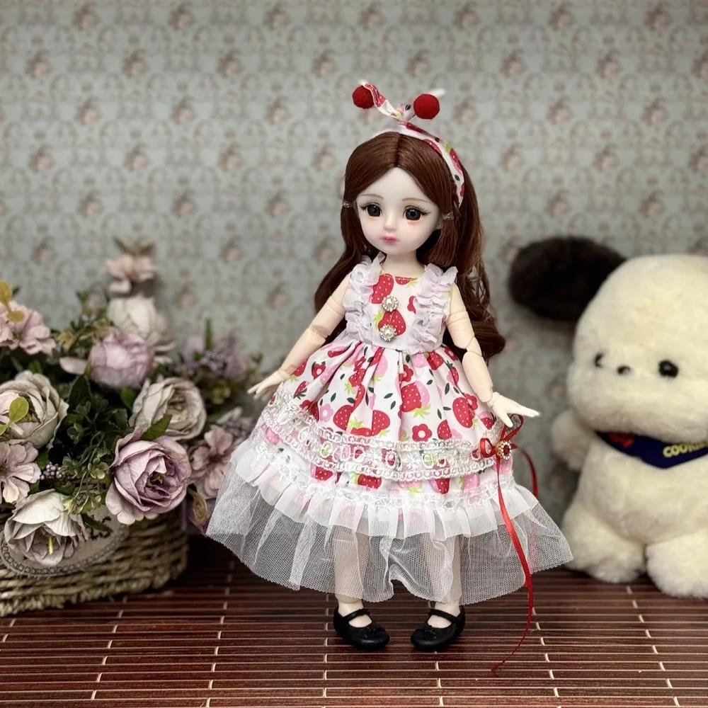 Dressing Doll With Clothes 30Cm Bjd Doll Dress Up 3D Eyes Removable Joints Doll Colorful 16 Bjd 16 Bjd Dolls Girls Gifts
