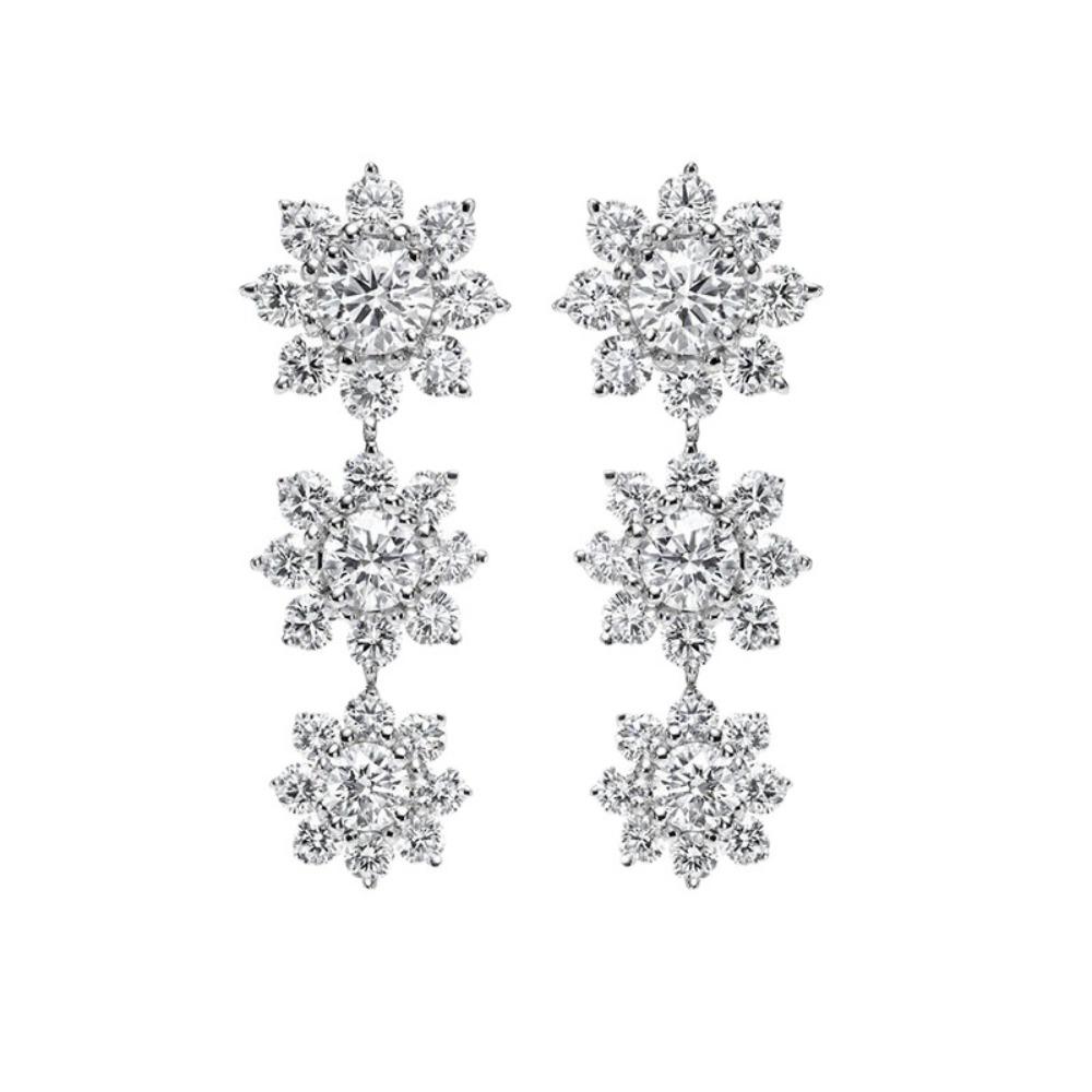 Sunflower Earrings with Sparkling Moissanite Long Drop Dangle Earrings for Women Elegant Fashion Jewelry