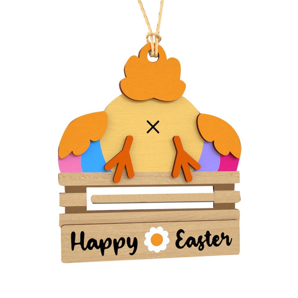 Easter Decoration, Hand Carved Cute Carrot Wallet Shaped Wooden Pendant 2D