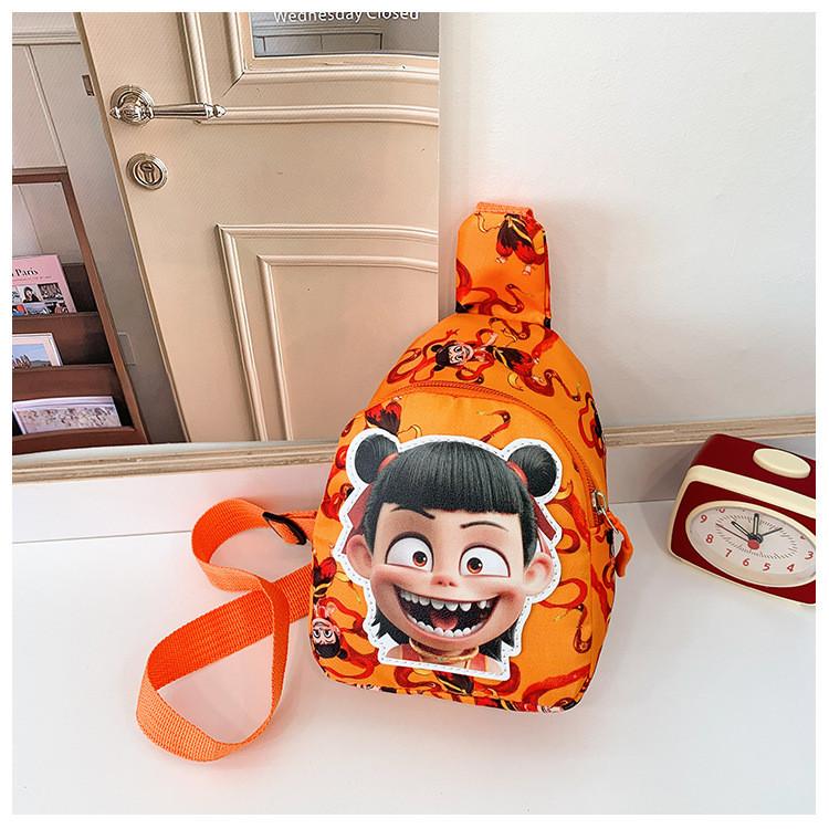 Cartoon Ne Zha Printed Shoulder Chest Bags Anime Peripheral Children Wallet