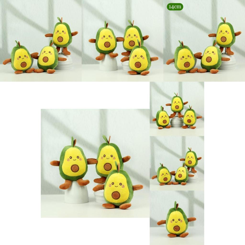 Sweet Four-inch Avocado Plush Keychain Fluffy Backpack Pendant For Childrens Gifts