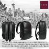 T.S.O.G. STT Black City Backpack for Men and Women, Genuine Leather, Waterproof, Large Capacity, Square Business Backpack, Fits 15-inch PC, A4 Size,