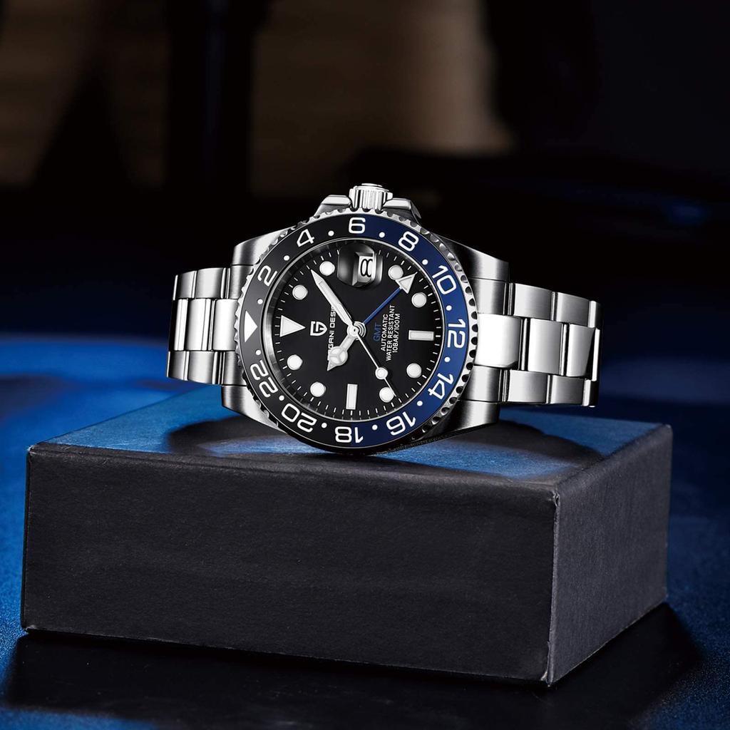 Часы PAGANI DESIGN GMT с автоподзаводом, сделано в Японии, механизм для дайвинга, механический, корпус в комплекте, водонепроницаемый керамический безель, деловой, деловой, деловой, деловой костюм