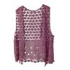 Women Vest Stylish Women's Crochet Sleeveless Cardigan Lightweight Open Stitch Summer Vest Retro Knitted Outwear Coat for Daily