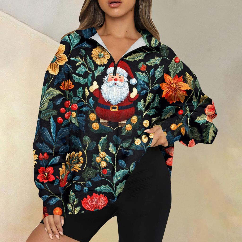 Женская повседневная мода с длинным рукавом и принтом, свободный свитшот на молнии