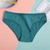 Удобные и простые однотонные бесшовные трусы в полоску для девочек большого размера из хлопка с внутренней заниженной талией