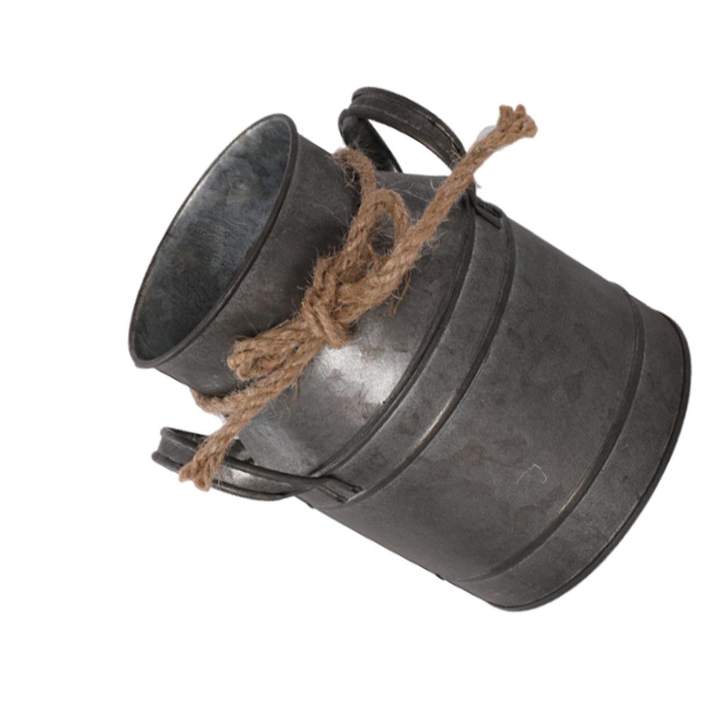 French Country Elegance Iron Flower Vase Small Primitive Farmhouse Jug Milk Can for Floral Arrangements Country Vase