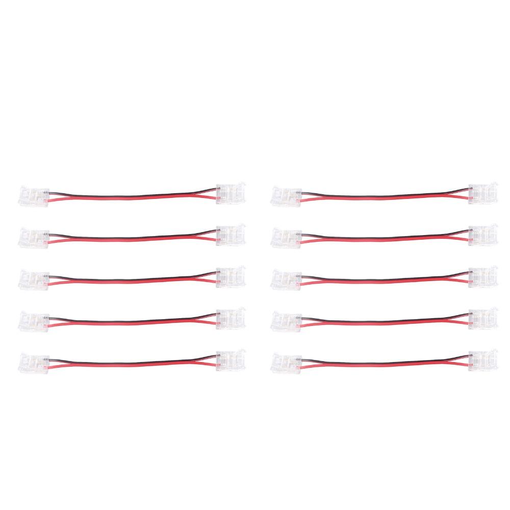 10pcs 8mm/10mm LED Strip Connector 2Pin Jumper Connector Durable Extension Connector For Home