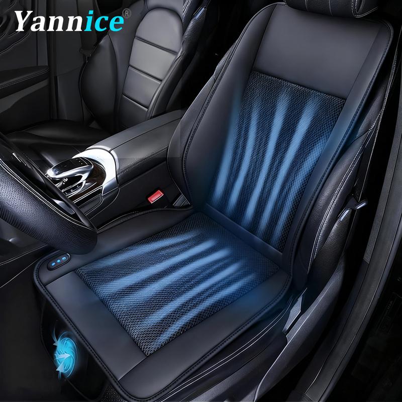 Роскошная автомобильная охлаждающая подушка на сиденье из ПУ-кожи, USB 12В/24В, Универсальная охлаждающая накидка на переднее сиденье с вентилятором, Автомобильная внутренняя охлаждающая подкладка на сиденье