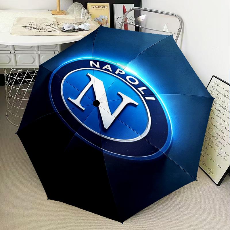 Napoli Football Club Emblem Umbrella Folding umbrella, automatic umbrella 8-Frame for Travel, camping Use Gift for Halloween Christmas