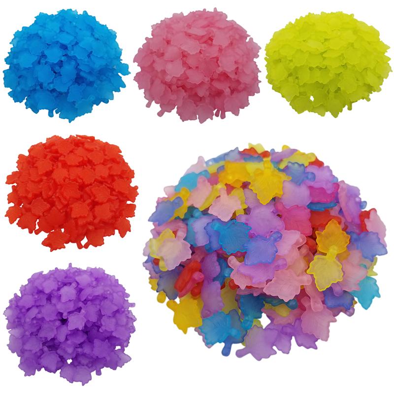 Простая мода для детей Кленовые листья Прозрачные многоцветные свободные бусины Мода для изготовления ювелирных изделий Аксессуары Ожерелье Браслет Изысканные ювелирные изделия