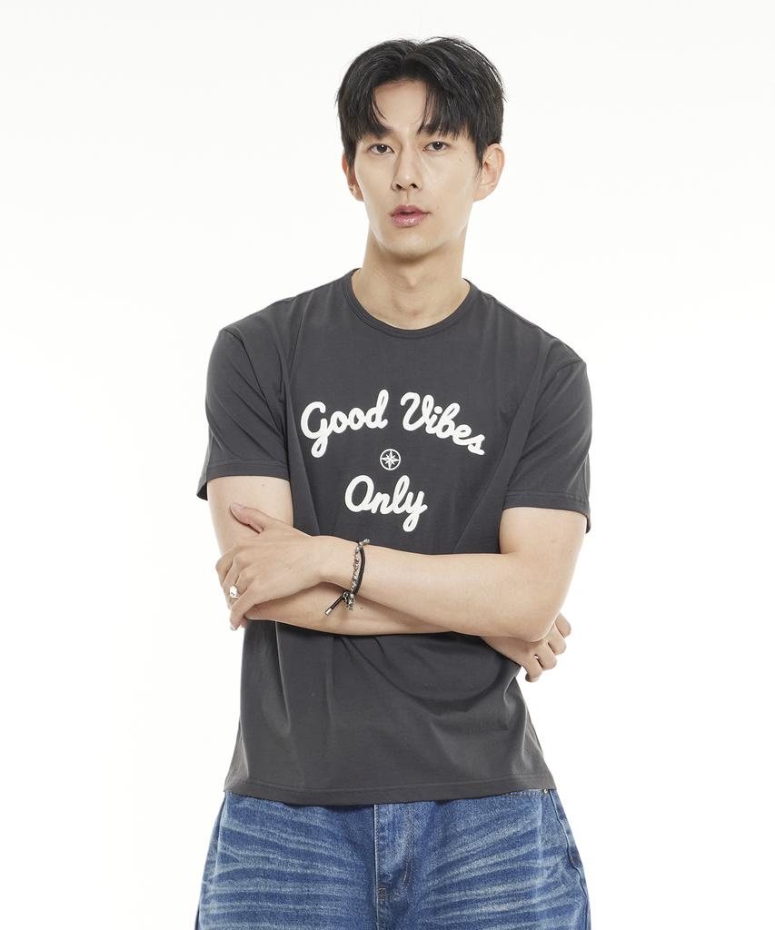 MINIMALCODE Good Vibe Only T-Shirt Charcoal