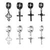Classic Simple Cross Pendant Earrings Stainless Steel Fashion Vintage Geometric Stud Ear Zircon Party Gifts For Women Men