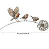 Robin Garden Stake Non-Fading Metal Garden Sculpture Rustic Robin Birds & Dandelion Sculptures for Lawn Patio Flower Bed Walkway