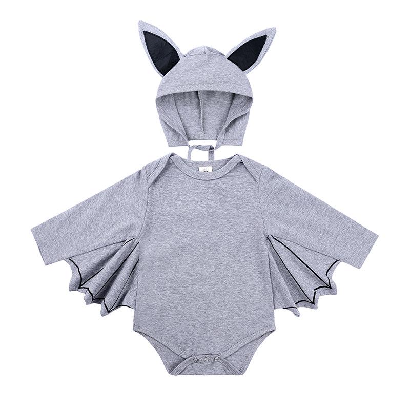 European & American Baby Bat Hooded Romper Set: Boys & Girls Onesie Jumpsuit (2-Piece).