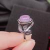 Zhenrong Hot Selling Synthetic Amethyst and Diamond Inlaid Thai Silver Ring—European and American Retro Style Jewelry.