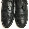80s-90s Vintage USA Long Wingtip Business Shoes Size 9.5E 27.0-27.5 Black(USED)