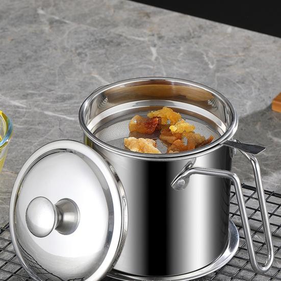 Контейнер для жира и бекона с сеткой 1,8 л, большой емкости, масляный фильтр, легко чистится, продуманный подарок