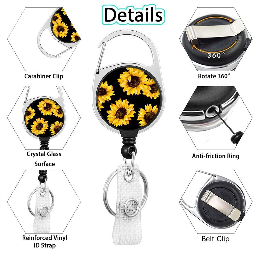 Retract Pull Key Chain Lanyard Clip Name Tag Holder Badge Holders ID Card Key Ring Badge Reel Clip