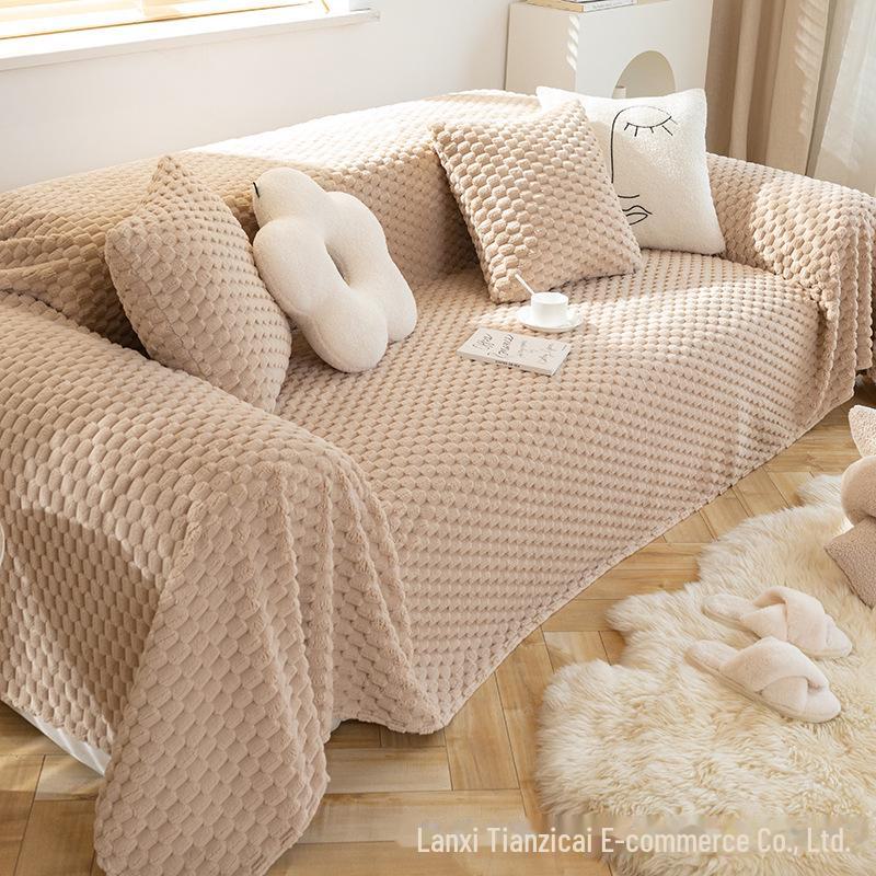 Плюшевый универсальный зимний чехол для дивана - защита от царапин и комплексная защита