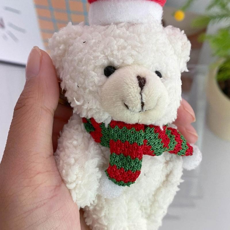 Christmas Bear Ornament Cute Holiday Decor Christmas Tree Pendant Fine Craftsmanship Adjustable Pose Bear Charm for Kids