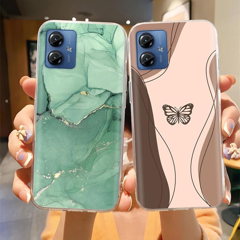 Для Motorola Moto G14 4G Чехол Накладка на телефон Высококачественный Прозрачный Силикон Funda Для Moto G14 4G Полная Защита Задние Крышки Coque