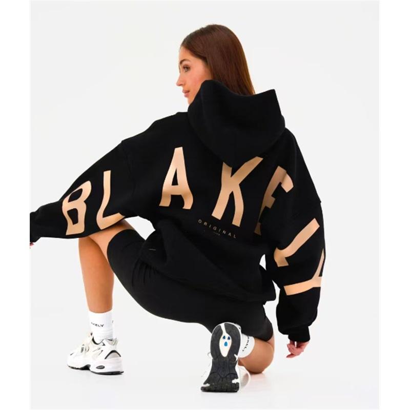 Casual Long Sleeve Women Letter Print Hoodie Loose Pullover Sweatshirt Daily Top