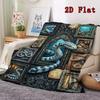 Ocean Serpent Legacy 2D Flat Pattern Flannel Blanket, High quality All Seasons, Home Decor, Warmth and Comfort, Perfect for Christmas Gifts.