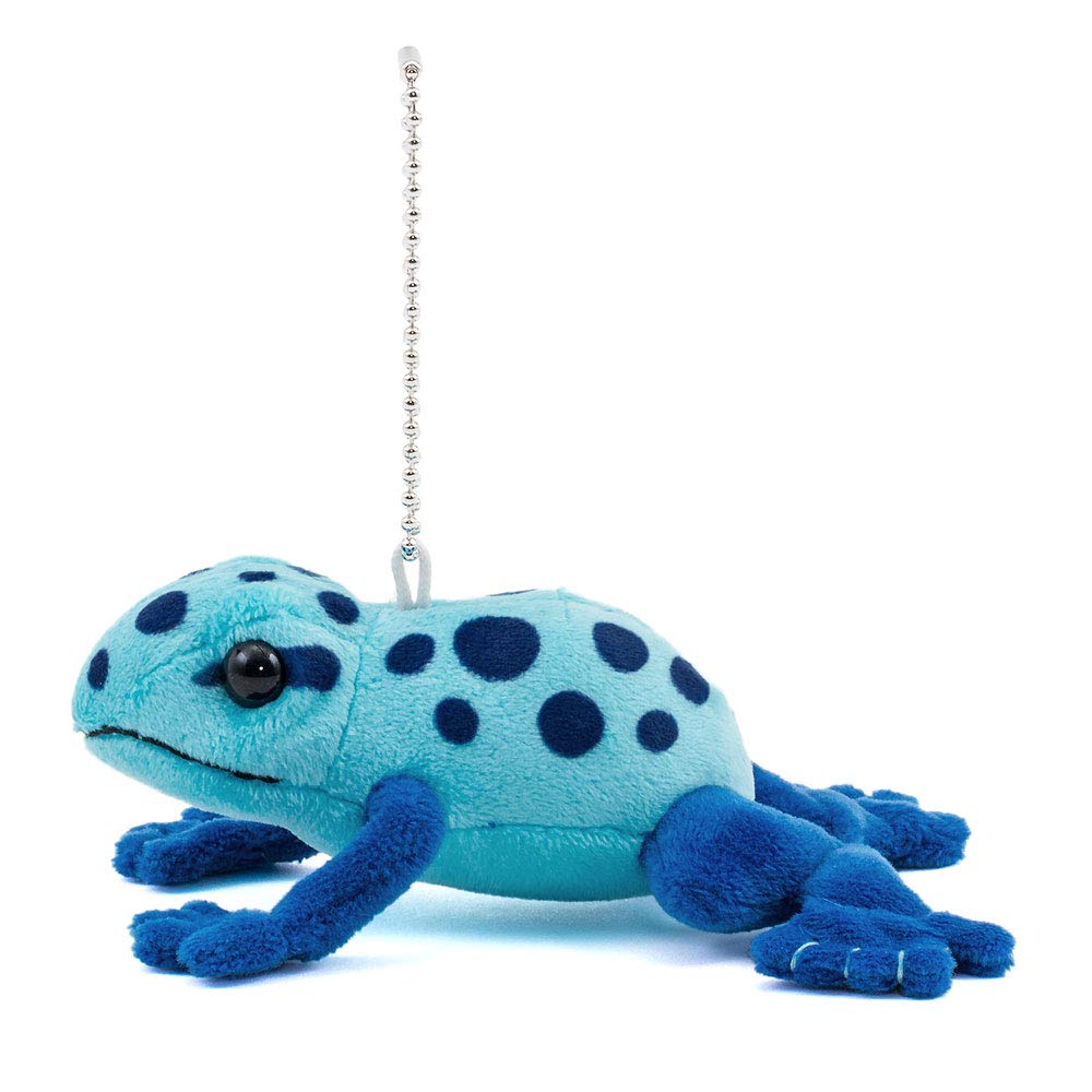 COLORATA Cobalt Poison Dart Frog Plush Mascot (Realistic Amphibianwith Chain) Cute Frog Keychain Doll Gift (Twice Tested)  Christmas Present