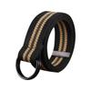 Women Simple Black Buckle Double Ring Waistband Weave Waist Band Nylon Braided Belt Canvas Strap