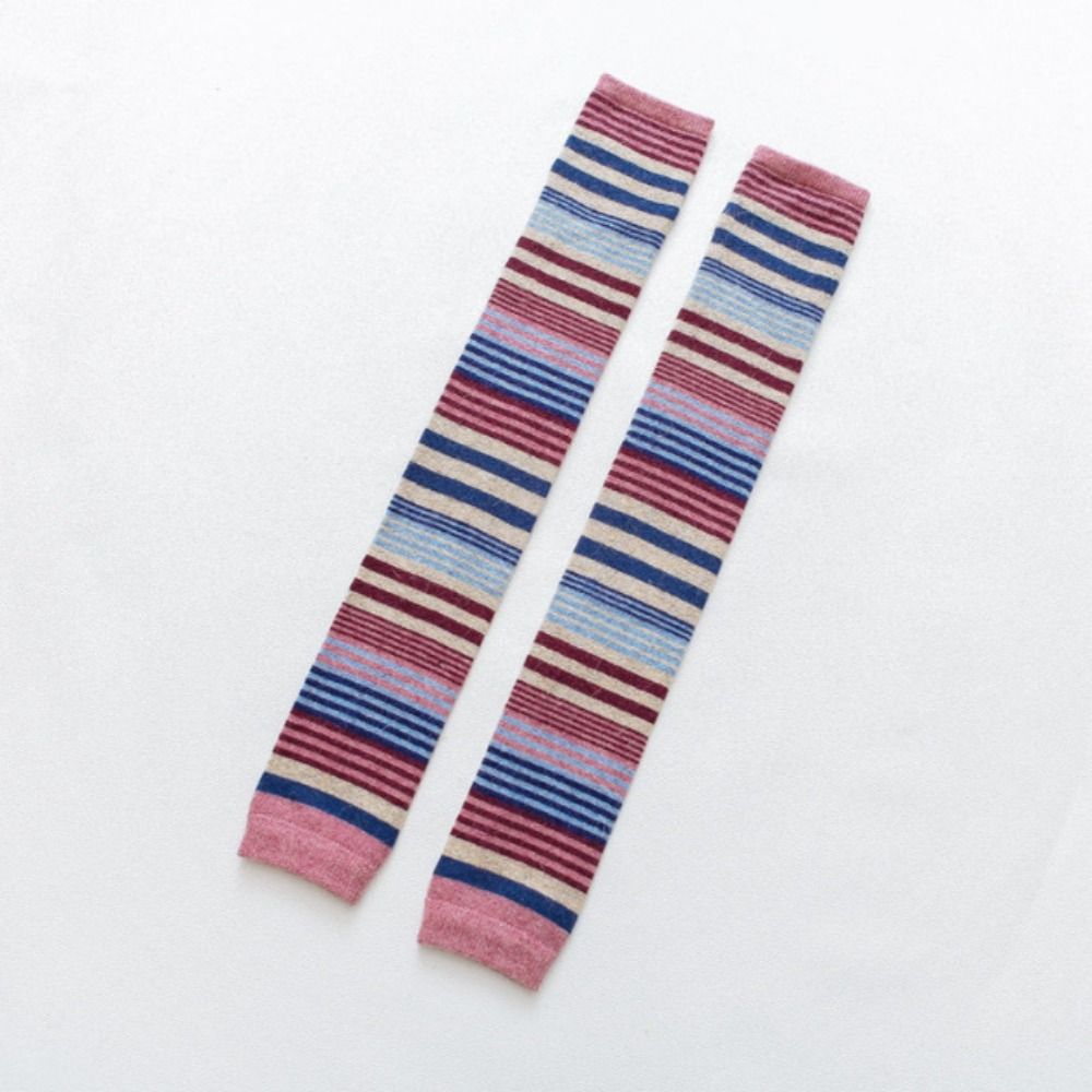 Colorful Wool Ruffle Socks Thick Striped Socks Fashion Knitted Leg Warmers Women
