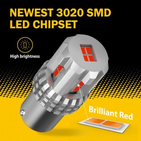 2X 1157 AUXITO LED Red Universal Tail Bright Light Stop Brake Parking Bulbs